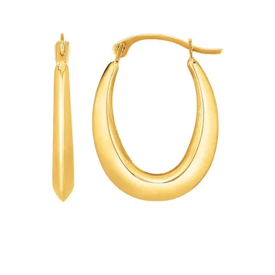 10k Gold Light Oval Hoop Earrings