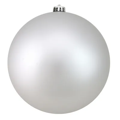 Matte Silver Shatterproof Christmas Ball Ornament 8" (200mm)