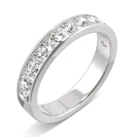 14k Gold And Created Moissanite Channel Band