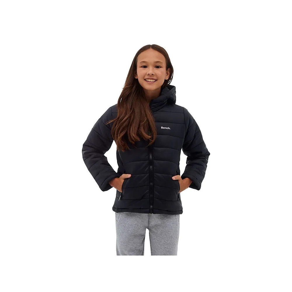 RICKI'S Carlyn Long Puffer Vest with Detachable Hood & Fur Trim