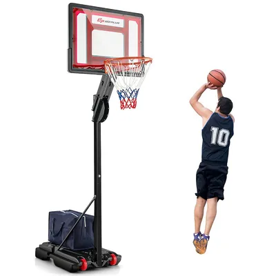 Portable Basketball Hoop System 5-10 Ft Adjustable With Weight Bag Wheels Outdoor