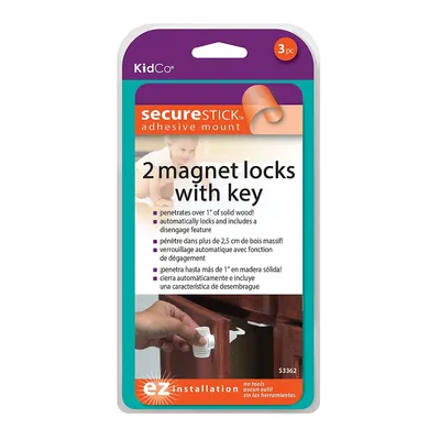 Adhesive Mount 2-pack Magnet Locks Key And Holder Set