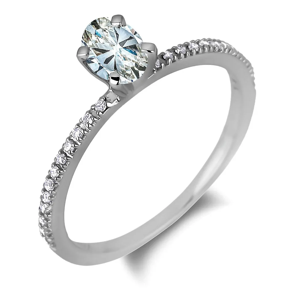 14k White Gold Cttw Canadian Diamond Engagement Ring