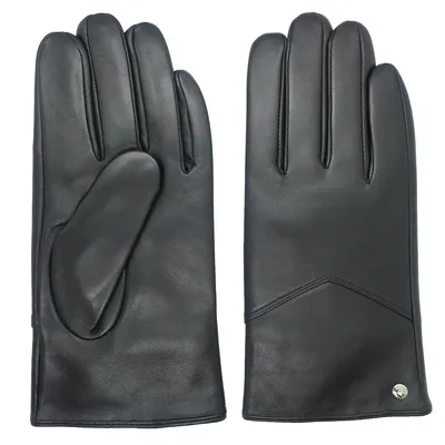 Mens Cr Leather Glove With V Shape Detail