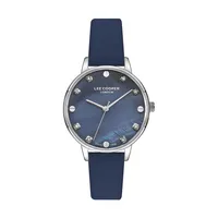 Ladies Lc07392.399 3 Hand Silver Watch With A Blue Leather Strap And A Blue Dial