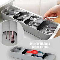 Multi-layer Kitchen Drawer Organizer Tray Spoon Knife Fork Cutlery Separation Storage Box
