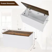 Flip-top Storage Chest Lift Top Storage Bench Wooden Deck Box Toy Box