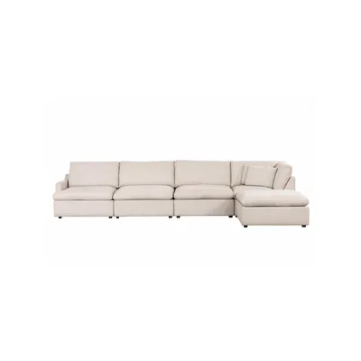Long Beach Modular L-shaped Sectional Sofa With Ottoman Axel Beige