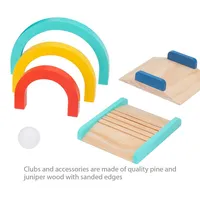 Kids Wooden Golf Set - 13pcs - 2 Player Game Set With Carry Bag, Ages 3+