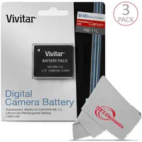 Three Viv-cb-11lh Li-on Rechargeable Battery For Canon Nb-11lh + Battery Charger For Canon Nb-11l/nb-11lh