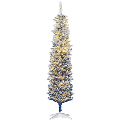 6ft Artificial Slim Christmas Tree With Lights