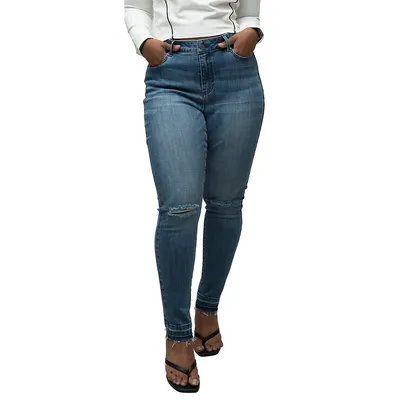 Women's Plus High Rise Crop Release Hem Jeans