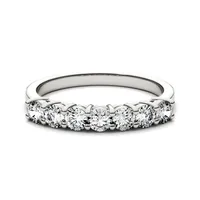 14k White Gold Moissanite By Charles & Colvard 3mm Round Wedding Band, 0.70cttw Dew