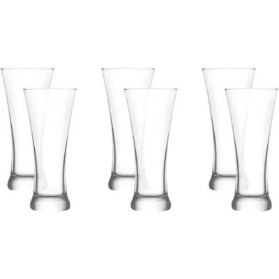 Set Of 6 Beer Glasses, 380ml Capacity, Dishwasher Safe
