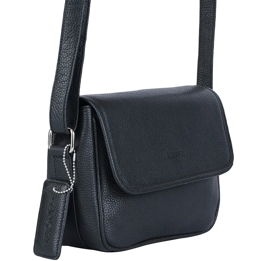Pebbled Kimberly Flap Closure Handbag