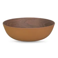 Bamboo Walnut Copper 3pc Bowl Set