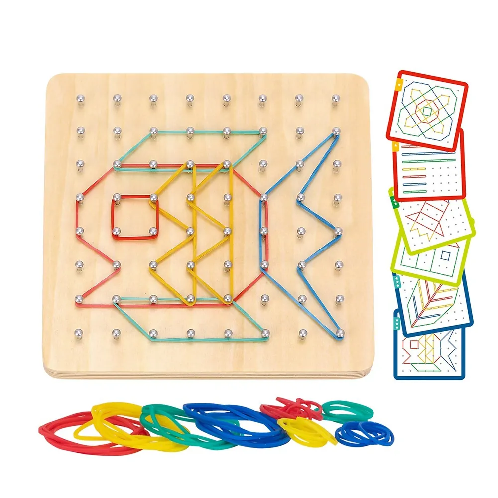 Wooden Geoboard Wood Geo Board Pegboard Math 