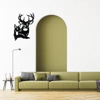 Metal Black Wall Decor Double Deer