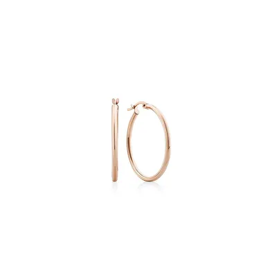 25mm Round Hoop Earrings 10kt Yellow Gold