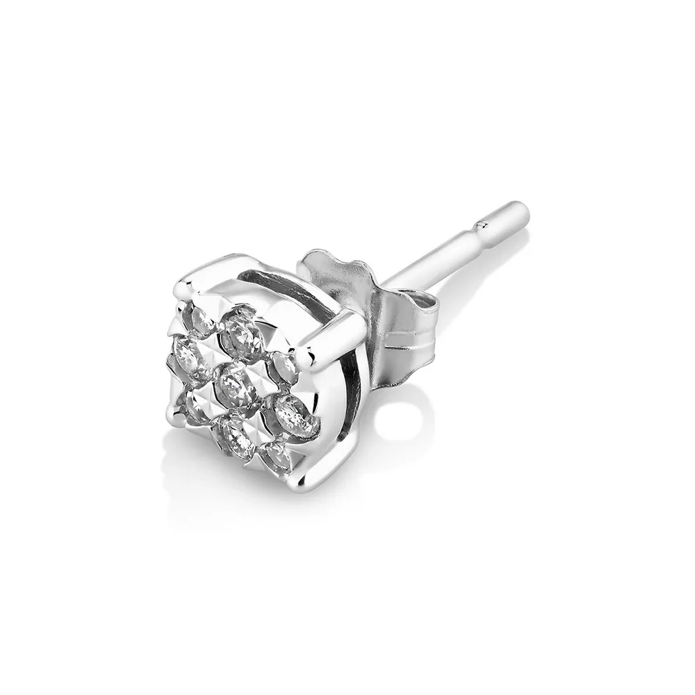 Trio Stud Earrings with .08 Carat TW Diamonds in 10kt Yellow Gold