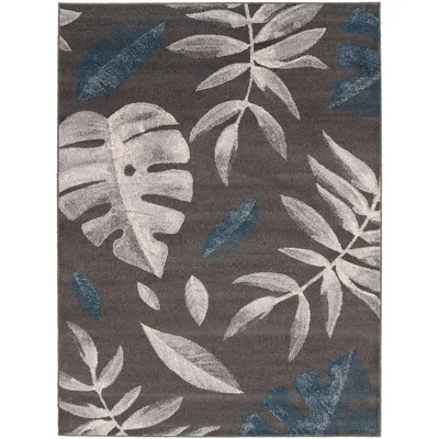 Presly Contemporary Abstract Leaf Pattern Area Rug