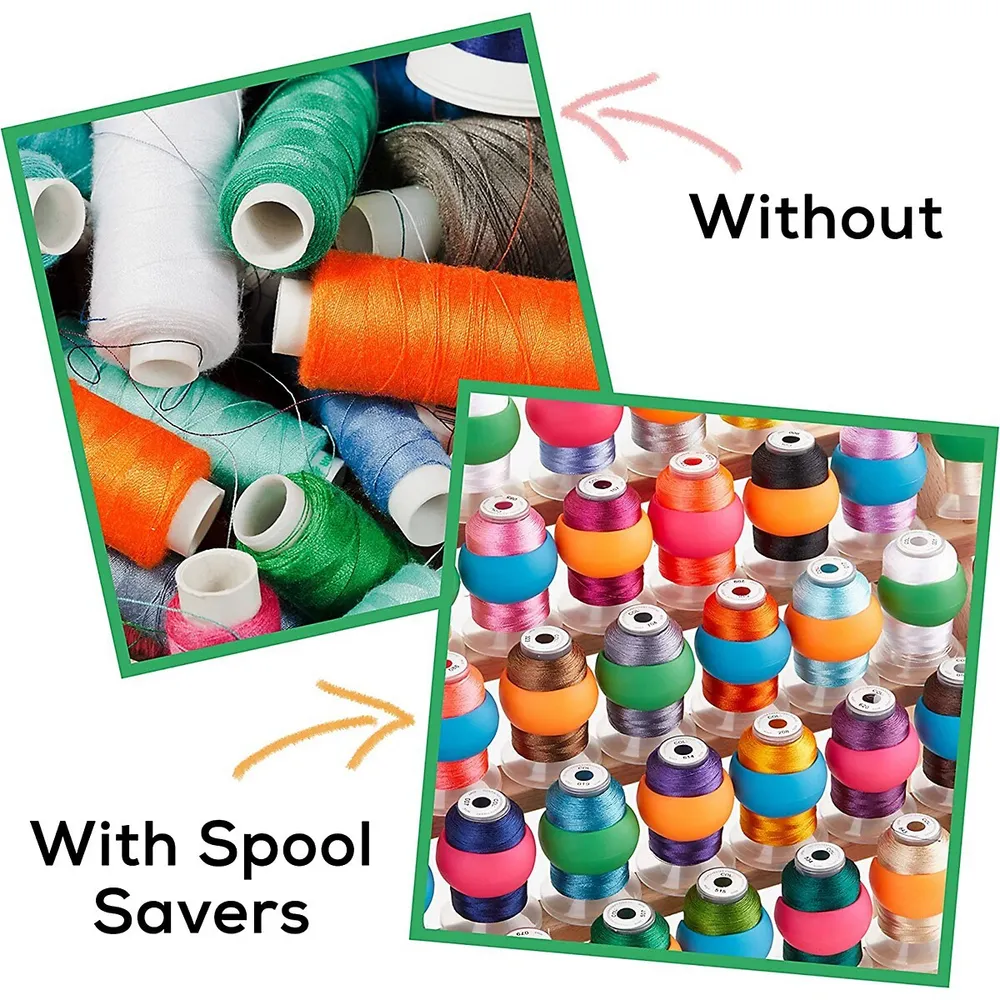 100 Pcs Thread Spool Savers For Sewing/embroidery Threads – Flexible Spool Huggers