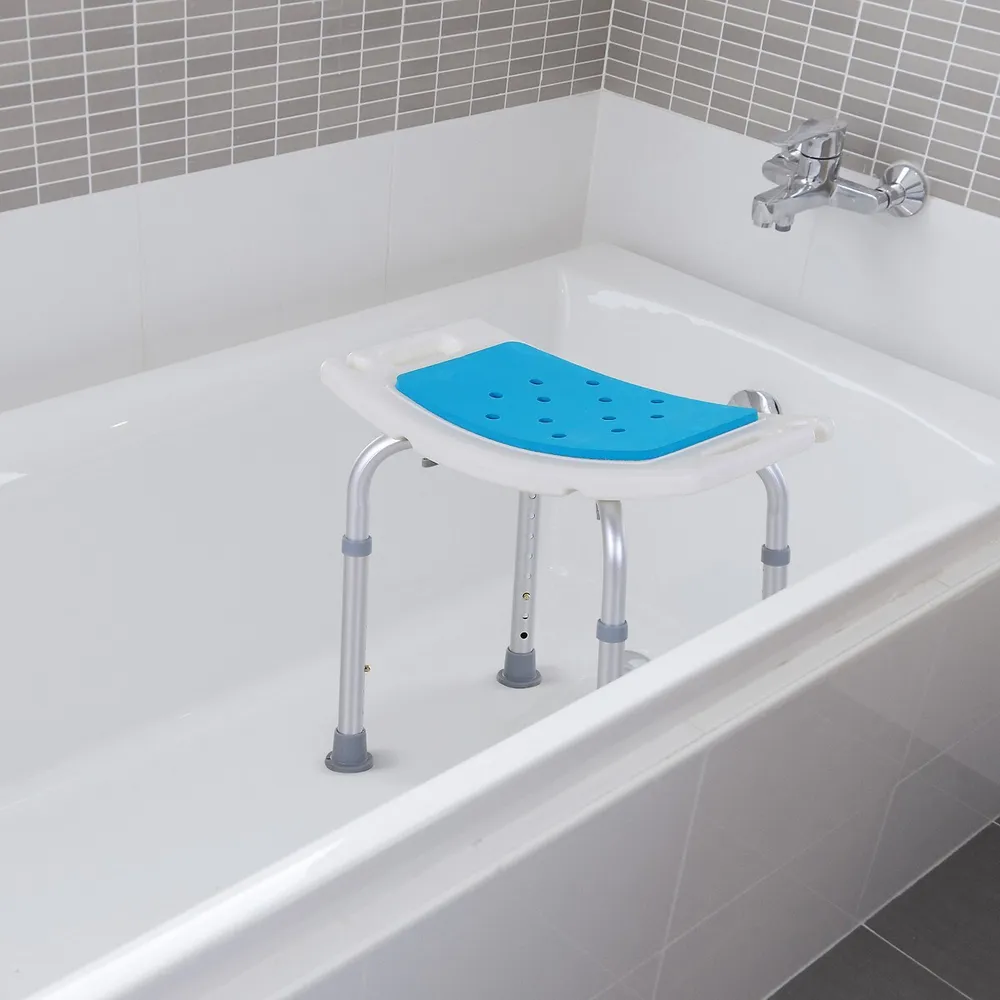 Height Adjustable Shower Chair Padded Bath Seat For Senior