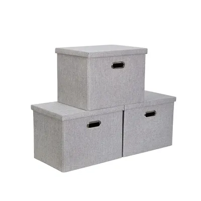 Large Rectangular Storage Bin With Lid And Cut-out Handles