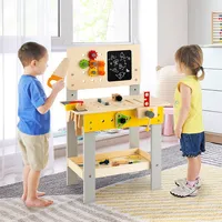 Wooden Tool Bench Workbench Toy Play For Kids With Tools Set For Toddlers Ages 3 +