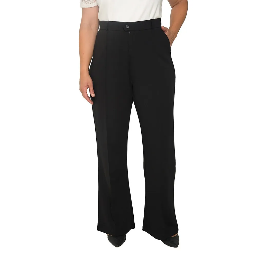 Plus Women's High Waist Stretch Crepe Pants