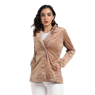Women's Single-breasted Blazer With Insert Pockets
