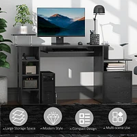 Computer Desk With Keyboard Tray, Cpu Stand & Printer Stand