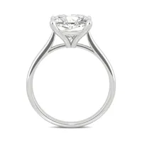 14k White Gold And Cushion-cut Created Moissanite Solitaire Ring