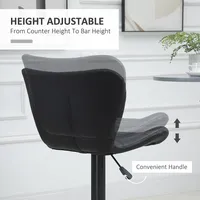 Adjustable Pu Leather Barstools Set Of 2