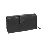 Pebbled Ladies’ Rfid Medium Clutch Wallet