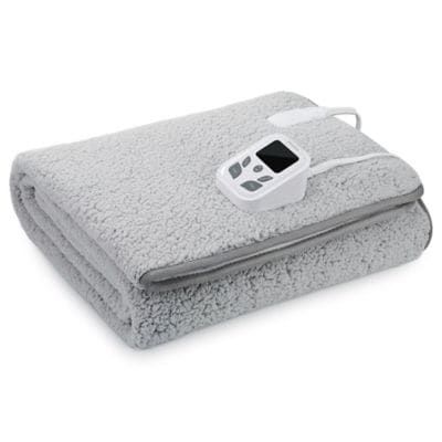 Electric Heated Twin Sized Blanket 190 X 96 Cm Full Body Blanket With Auto-off, 10 Heating Levels For Home, Office, Bed, Sofa (grey)