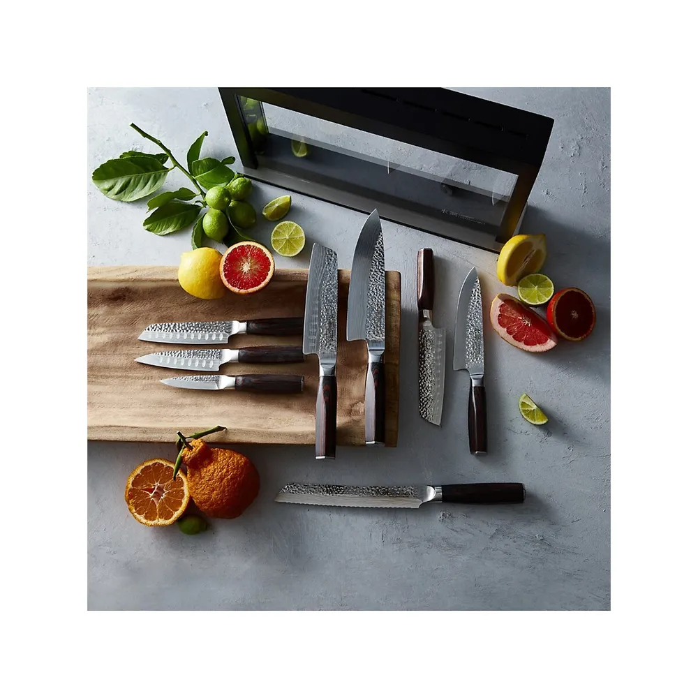 DAMASHIRO 7-Piece Stainless Steel Knife Set with Kin Knife Block