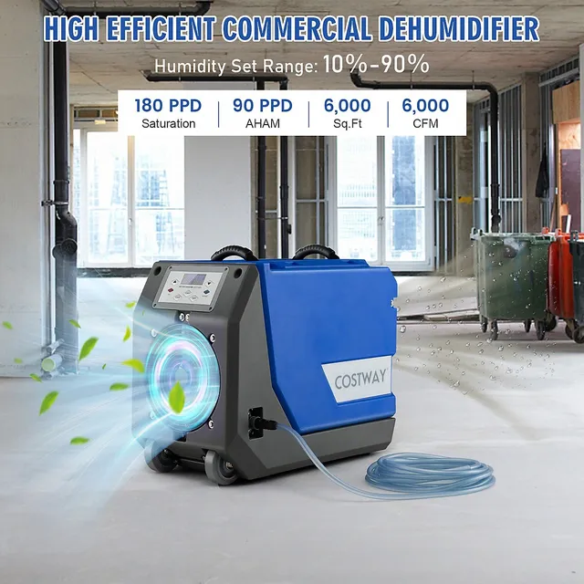 Costway 180 Ppd Commercial Dehumidifier Industrial Dehumidifier With Pump &  Drain Hose