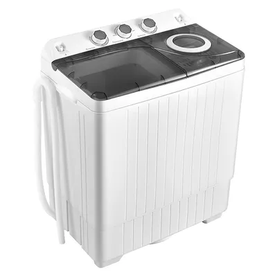 26lbs Portable Semi-automatic Twin Tub Washing Machine With Drain Pump