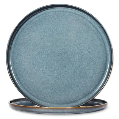 Uno Blue Stoneware Presentation Plate, Set Of 2