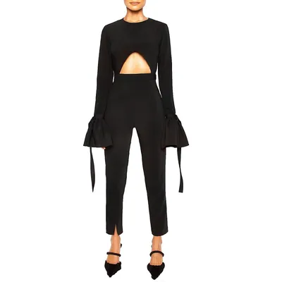 Mosi: Long Sleeve Jumpsuit With Tapered Pants