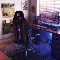 Gaming Chair With Rgb Led Lights Racing Game Chair With Meta Base & Class-4 Gas Lift