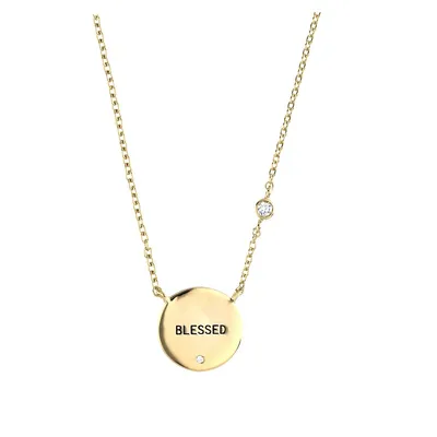 Sterling Silver 18" Blessed Gold Plated Necklace