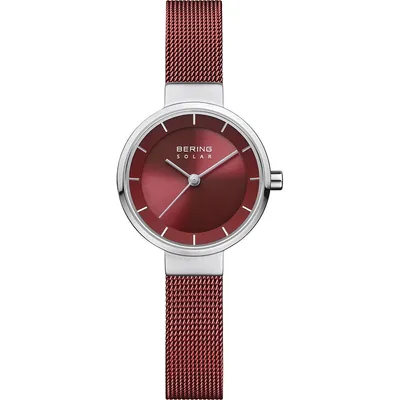 Ladies Solar Stainless Steel Watch In Silver/silver