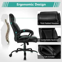 400 Lbs Big & Tall Leather Office Chair Adjustable High Back Task Chair
