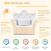 Kids Sofa Toddler Couch Princess Armchair Children Gift W/ Ottoman