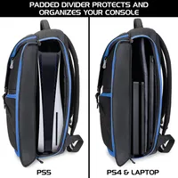 Console Backpack And Storage Case - Compatible With Ps5, Ps4 Pro & Ps4 - Gear Arsenal Storage Compartments, Zippered Pockets For Gaming Accessories