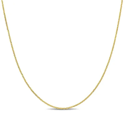 14k Yellow Gold Diamond Cut Cable Chain Necklace