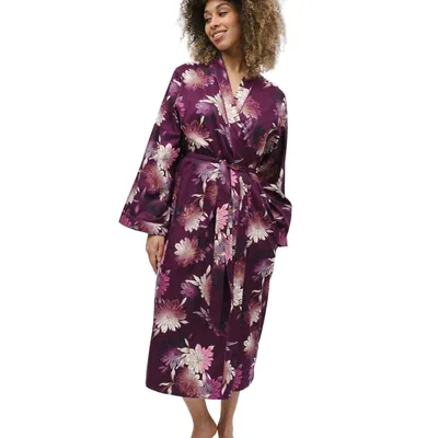 Eve Floral Print Long Dressing Gown