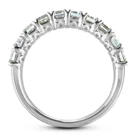 18k White Gold 1.47 Cttw Emerald Cut Diamond Anniversary Ring